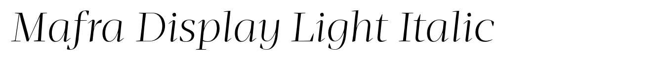 Mafra Display Light Italic
